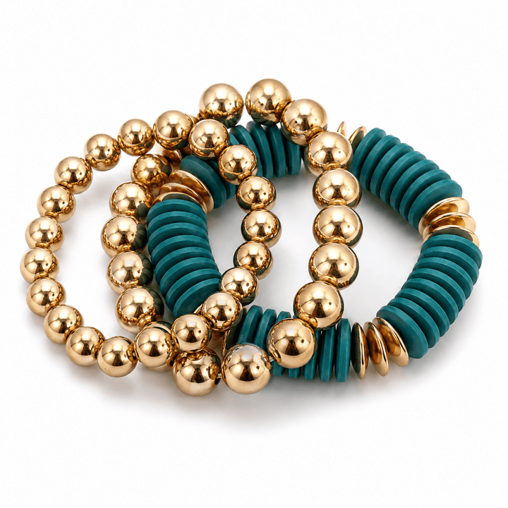 3 Row Wood & CCB Bead Bracelet - Lavish Boutique09-JEWELRY
