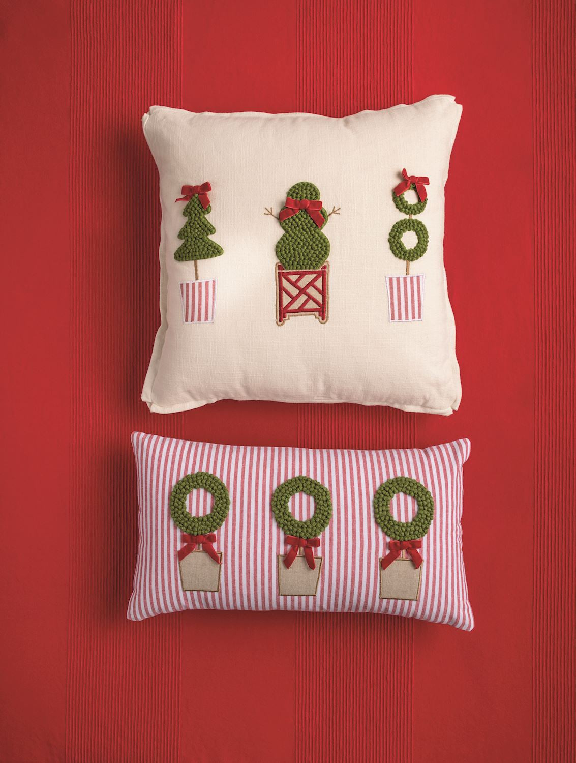 MudPie Topiary Lumbar Pillow styled