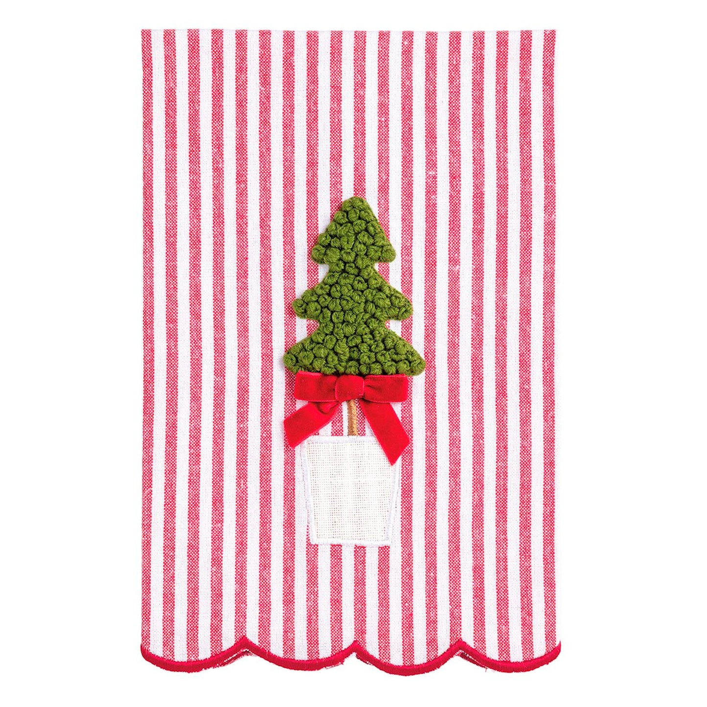 MudPie Stripe Tree Topiary Towel