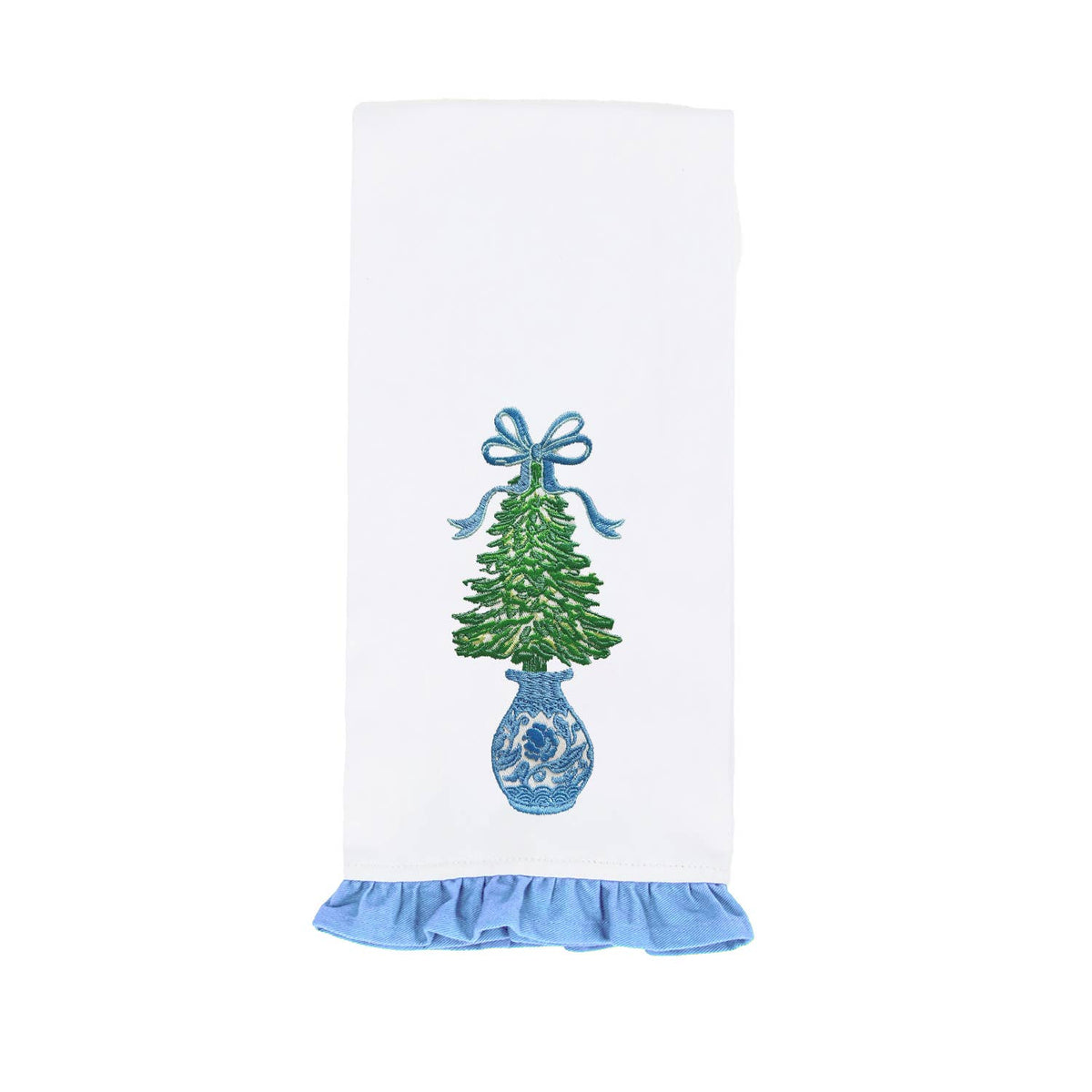 Mary Square Winter Pines Tree Tea Towel