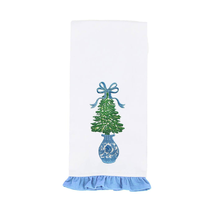 Mary Square Winter Pines Tree Tea Towel