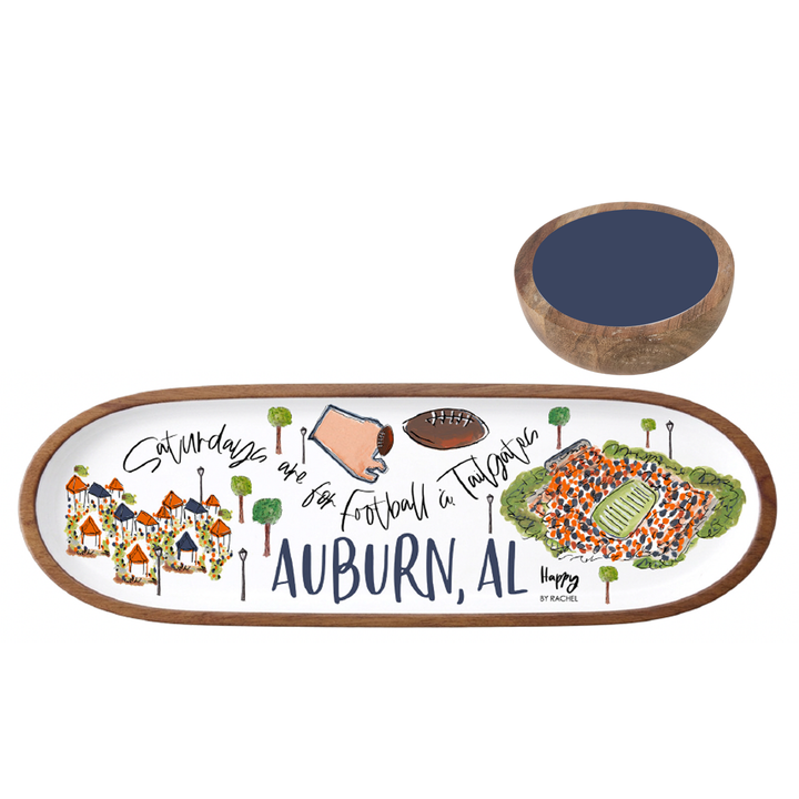 Happy by Rachel Auburn Tailgate Tray and Bowl Set