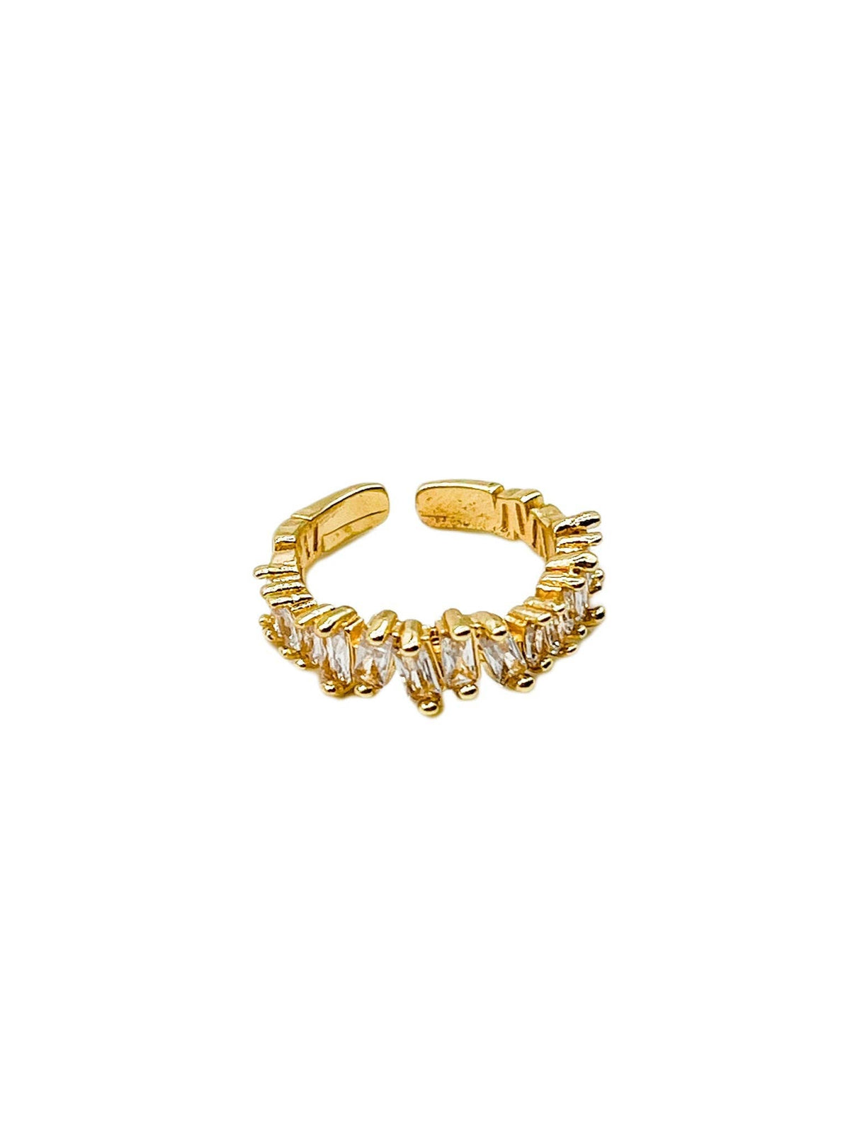 Lauren Kenzie Clear CZ Waveline Adjustable Ring