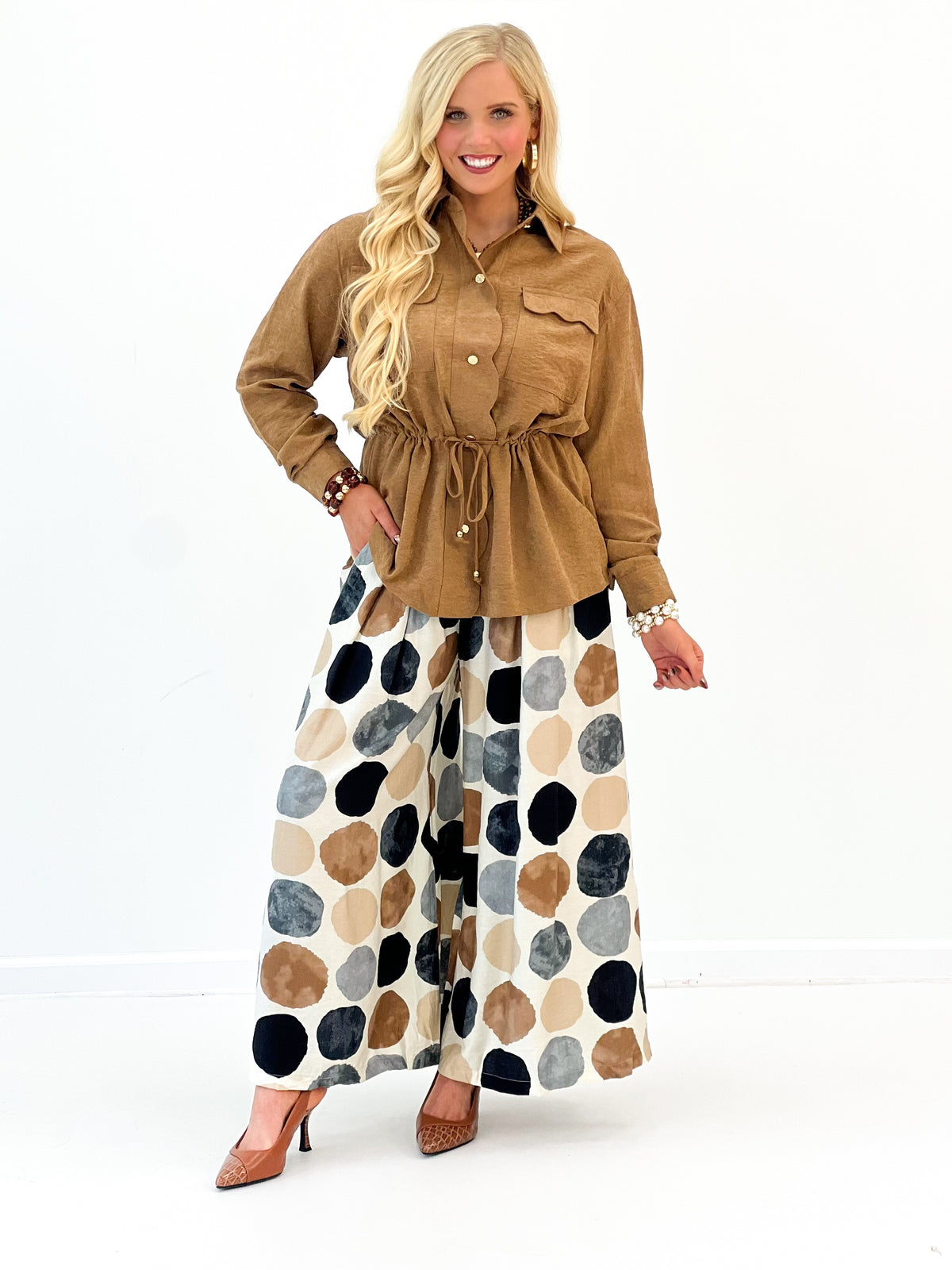 Umgee Utility Scallop Trim Shirt Jacket