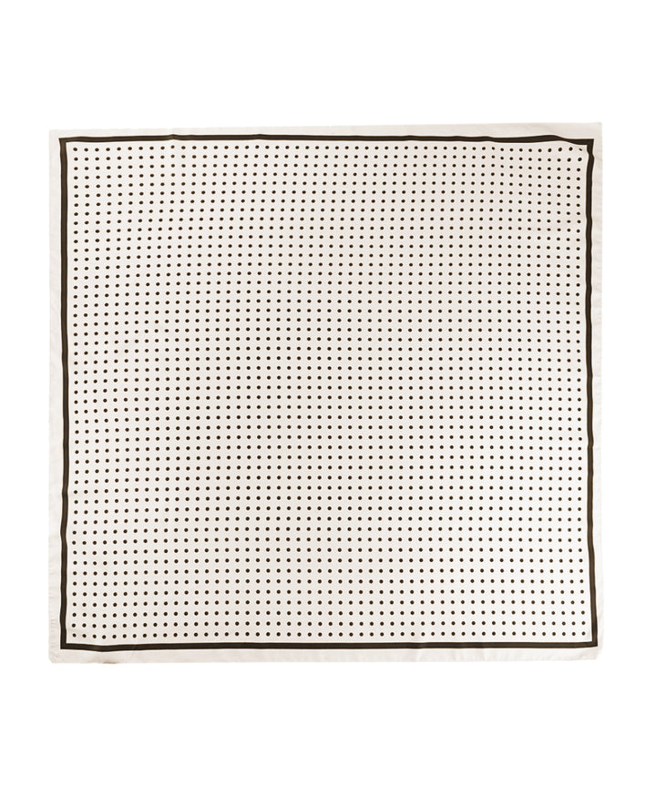 Golden Stella Silk Feel Polka Dot Print Scarf in White