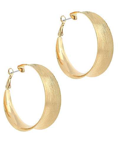Graduated & Brushed Hoops Gold