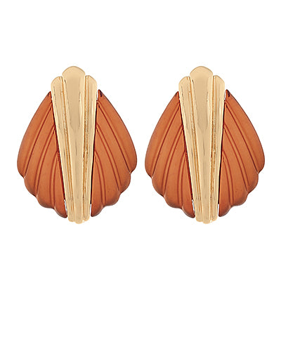 Golden Stella Geometric Metal Bar Earrings in Tortoise/Gold