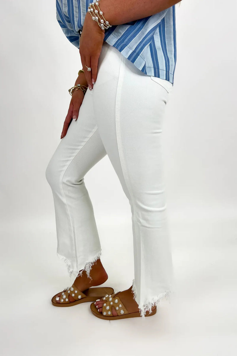 Colorful Sequin Christmas Tree Patched Raw Hem Cropped Wide Leg Jeans