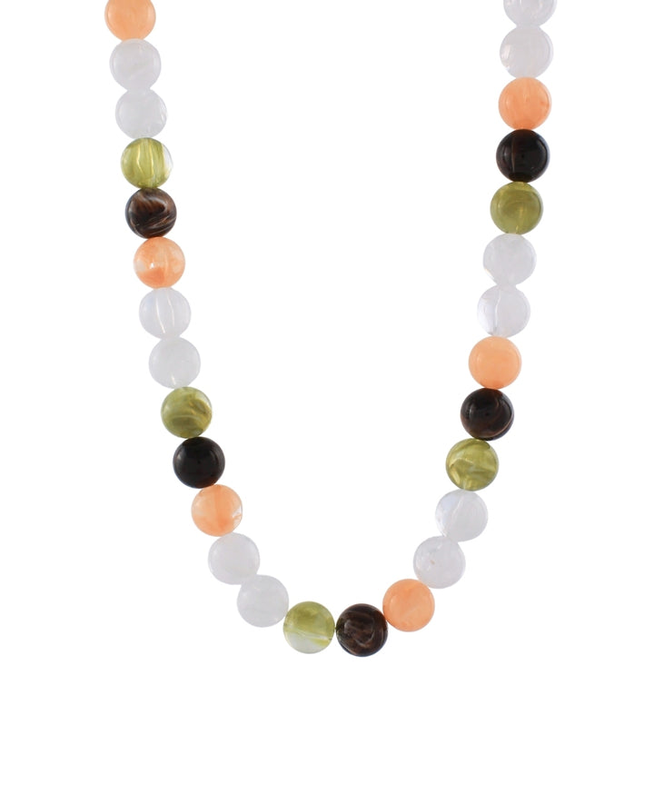 15mm Marble Ball Necklace Olive Multi
