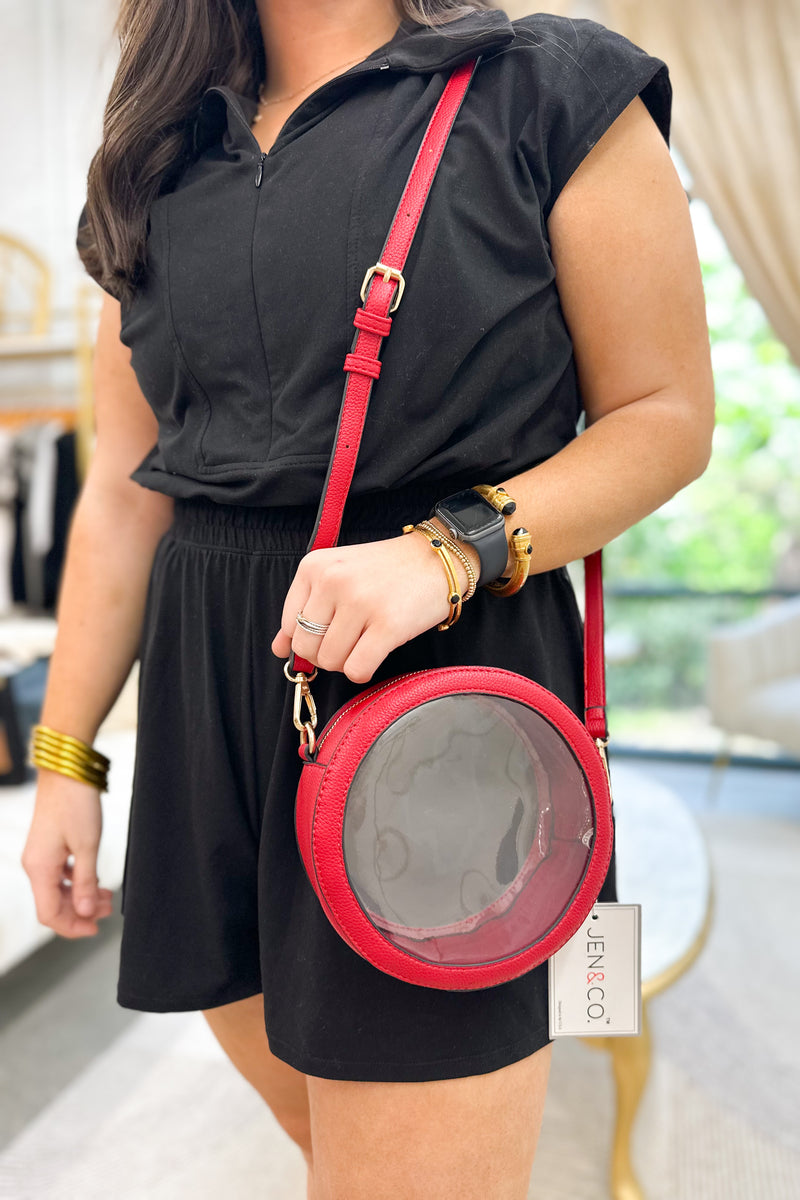 Red Circle Clear Purse