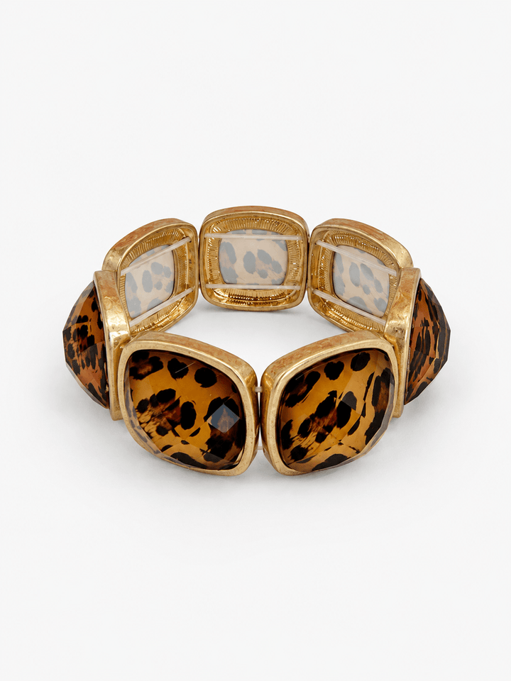 Animal Pattern Faceted Stretch Bracelet - Lavish Boutique09-JEWELRY