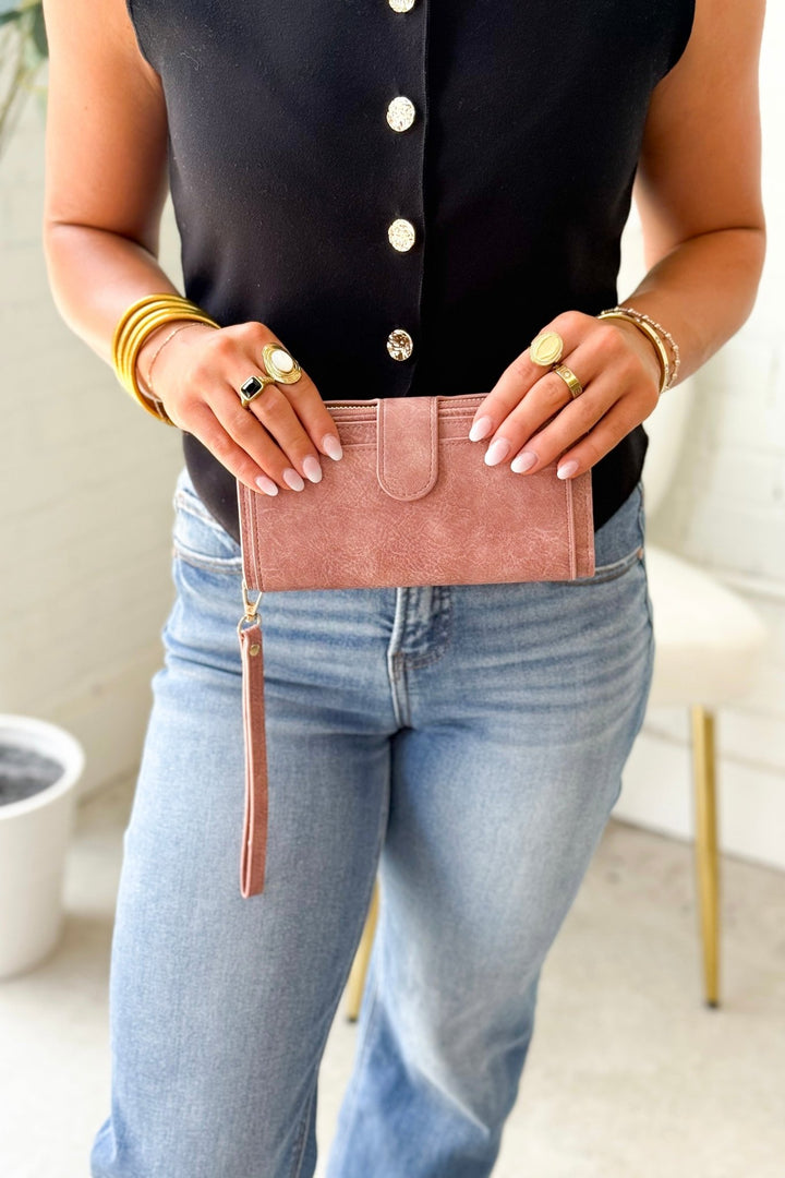 Annie Multi Section Wallet - Mauve - Lavish Boutique Accessories