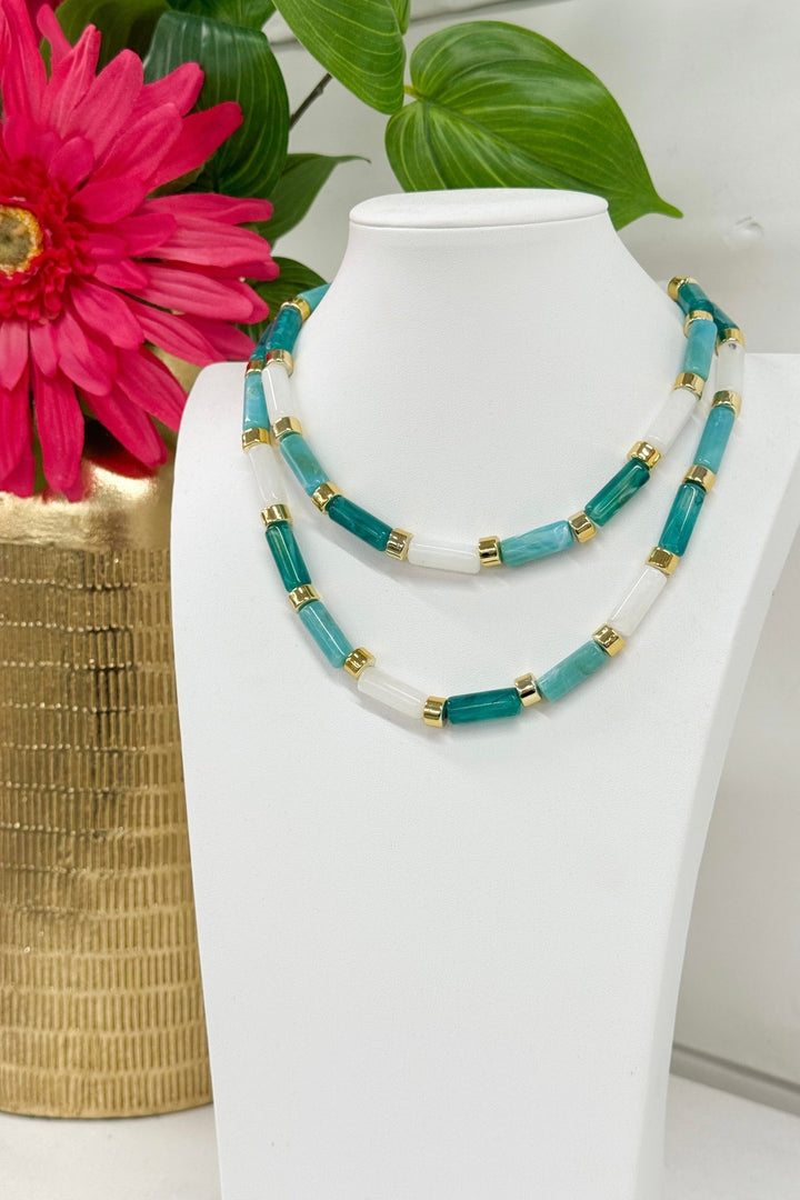 Aqua Candy Bar Chic Necklace - Lavish Boutique Accessories