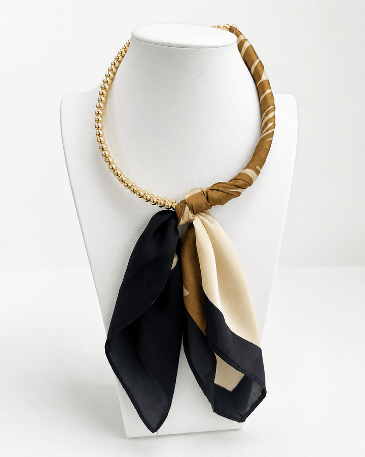 Ball Scarf Necklace - Lavish Boutique08-ACCESSORIES