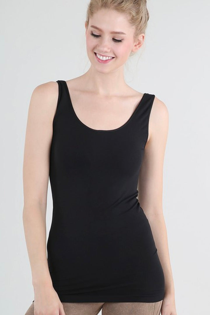 Black reversible camisole with thin straps
