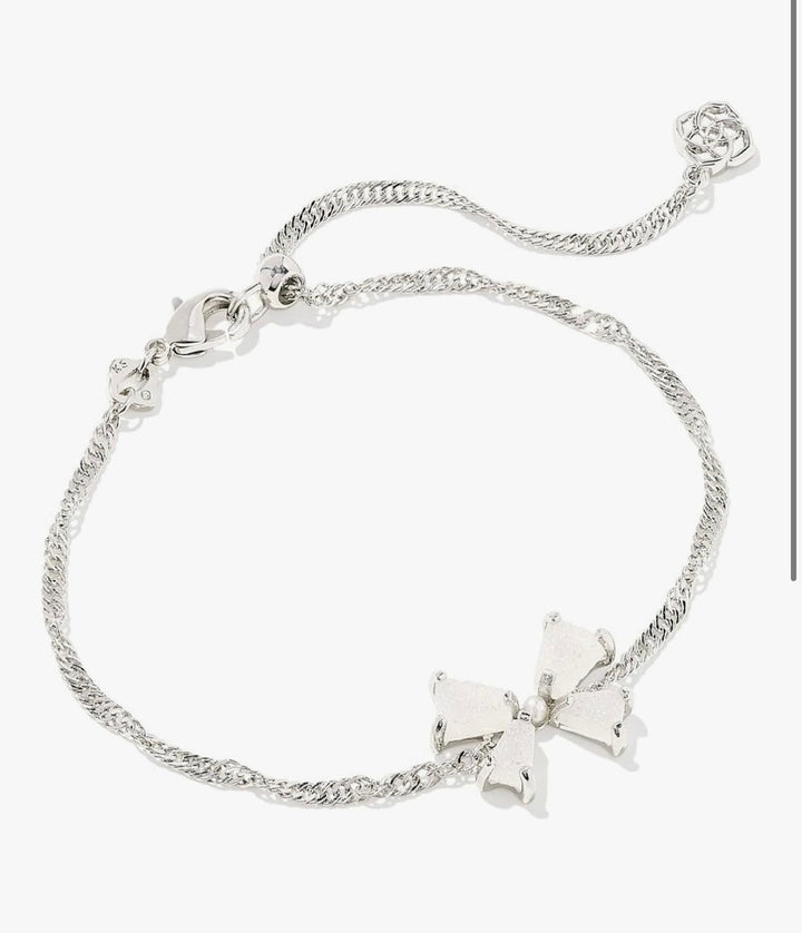Blair Bow Chain Bracelet Rhod Iri Drusy - Lavish Boutique09-JEWELRY