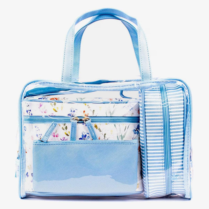 Blue and Multi Nora Travel 4 Piece Gift Set - Lavish Boutique Accessories