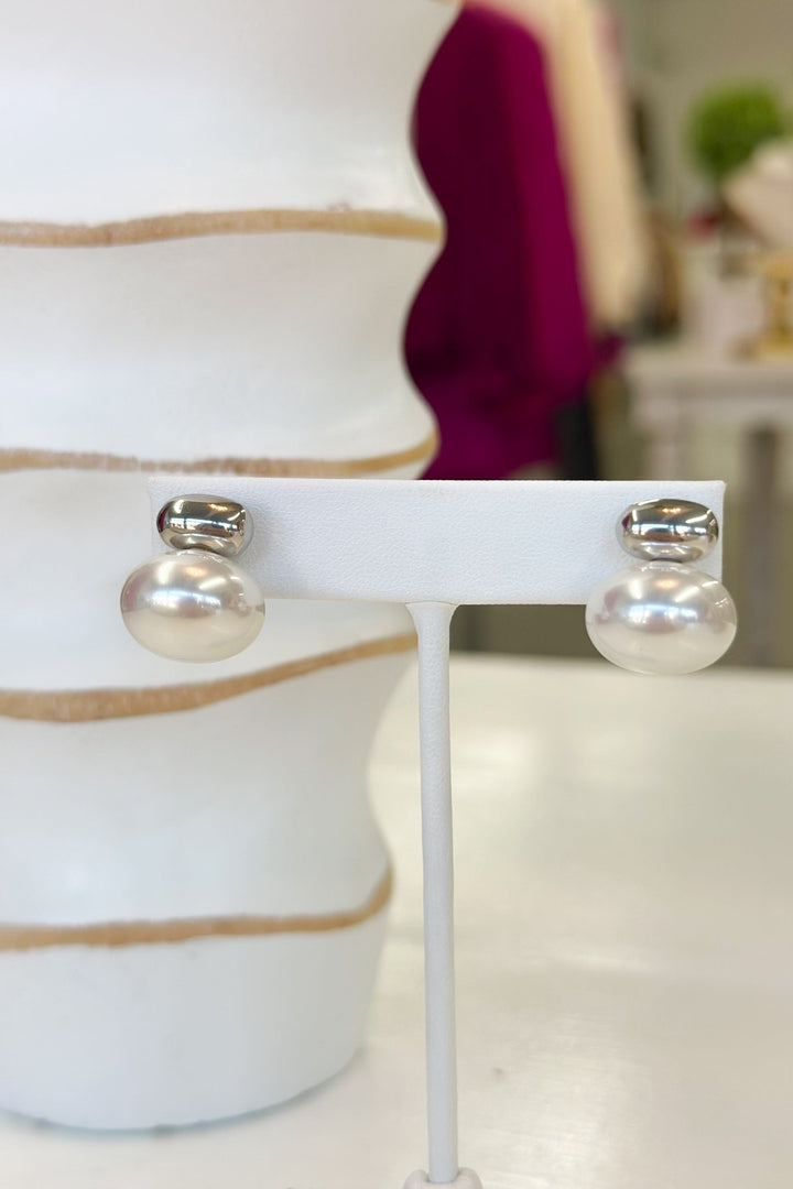 Classic Silver Pearl Earrings - Lavish Boutique Accessories