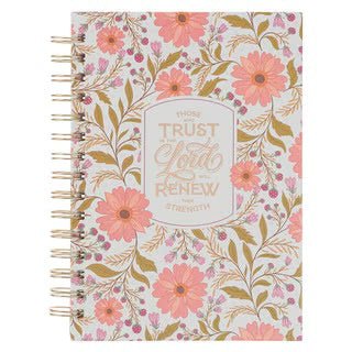 Coral floral journal lettered Those Who Trust In The Lord