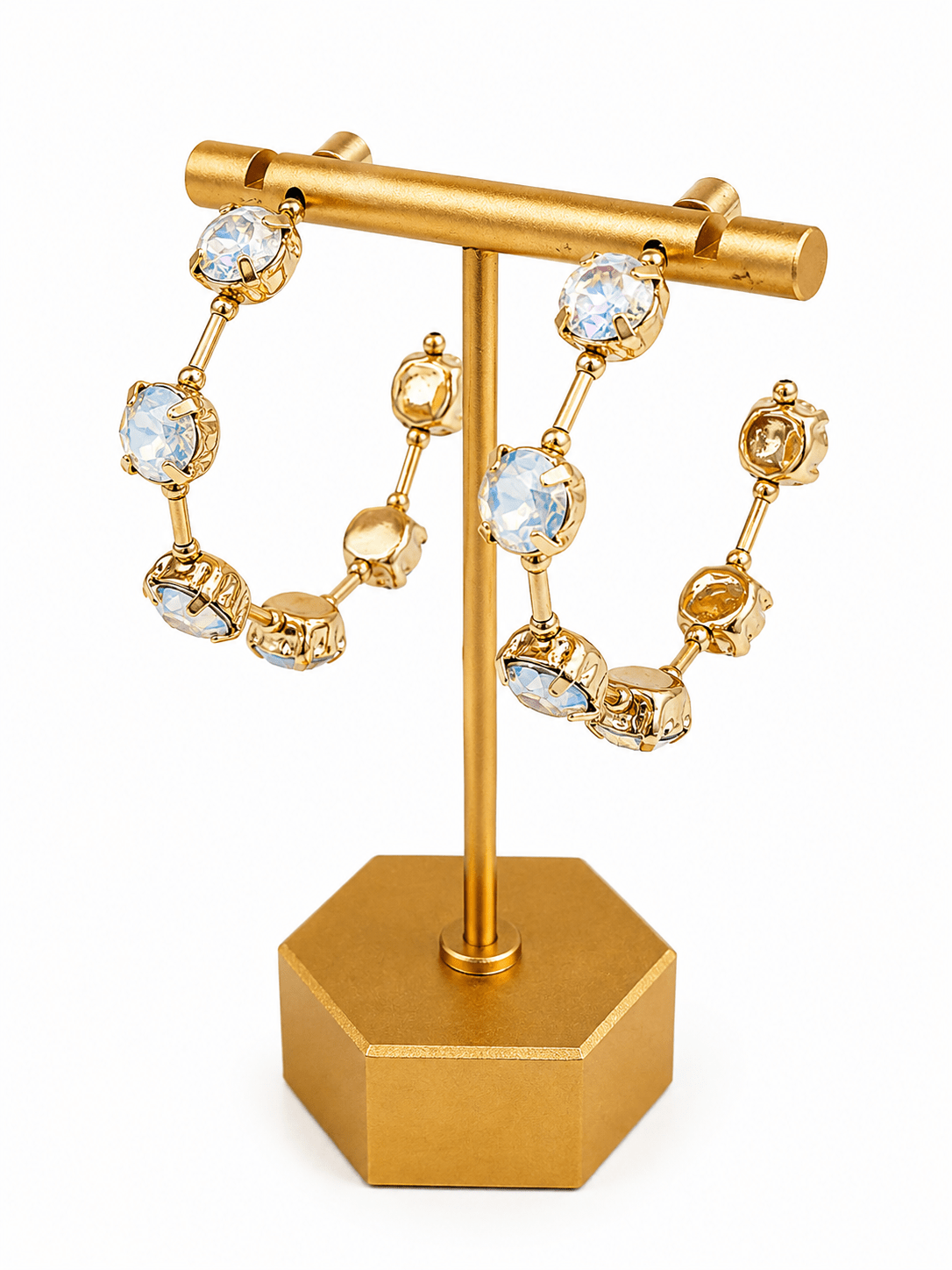 Gold-tone hoops accented with set crystals
