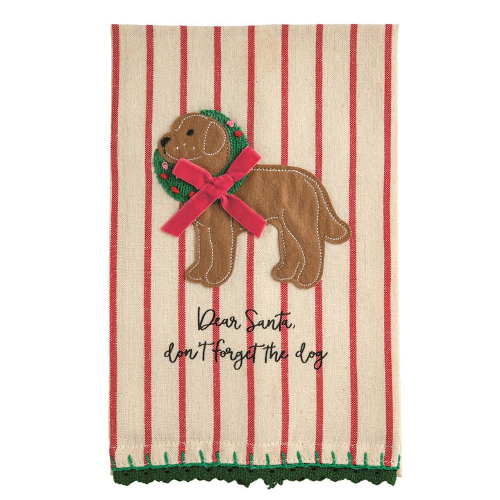 Dear Santa Don't Forget the Dog Embroidered Towel - Lavish Boutique11-GIFTS