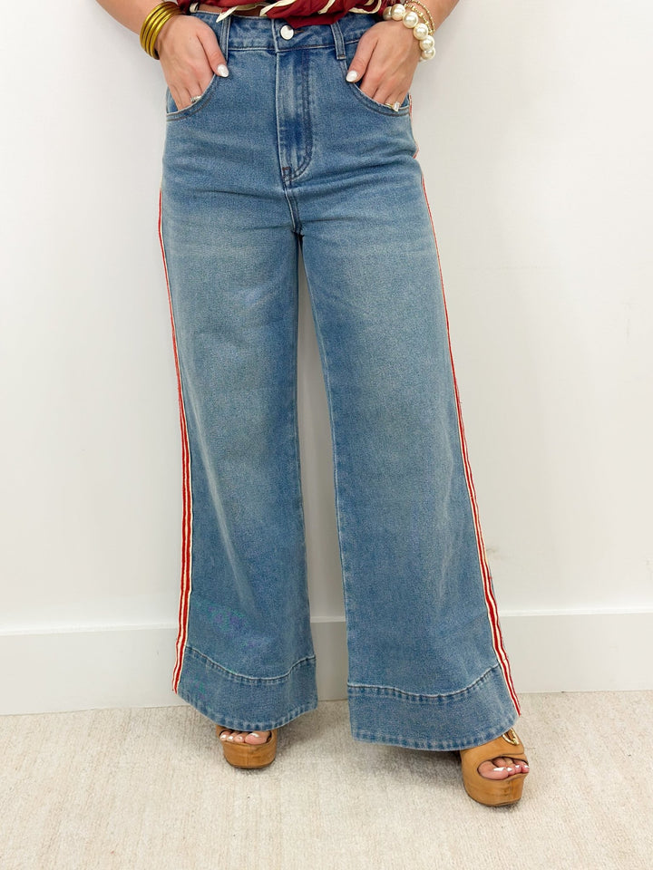 ee:some Side Stripe Wide Leg Pants - Lavish Boutique02-BOTTOMS