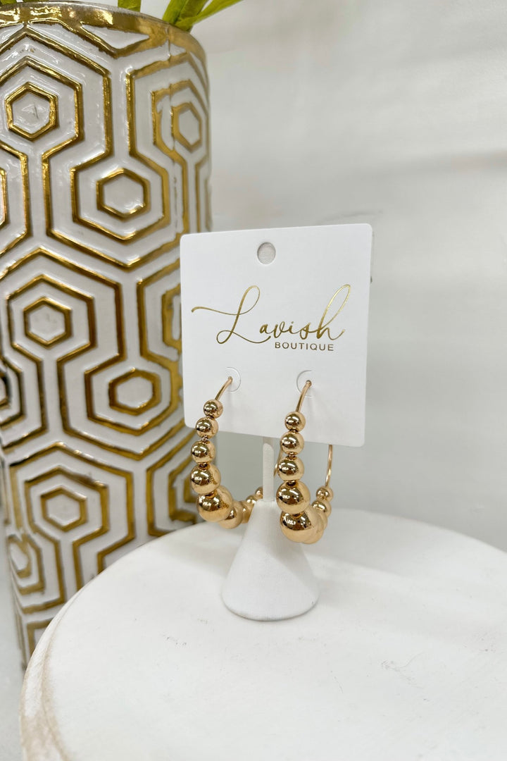Gold 50mm layered hoop earrings