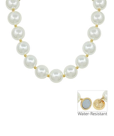 Golden Stella 20mm Pearl Necklace - Lavish Boutique09-JEWELRY