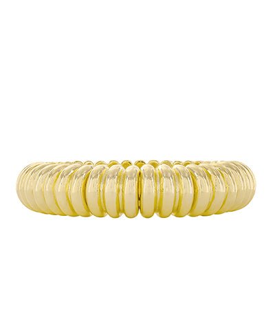 Golden Stella Ribbed Texture Metal Bracelet - Lavish Boutique09-JEWELRY