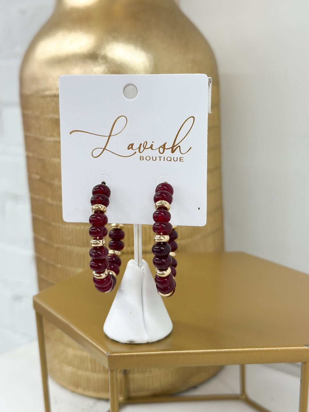 Semi precious stone earrings with a beaded drop