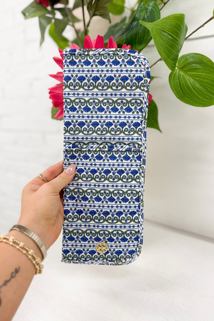 Hot tools cover in a navy floral foulard print
