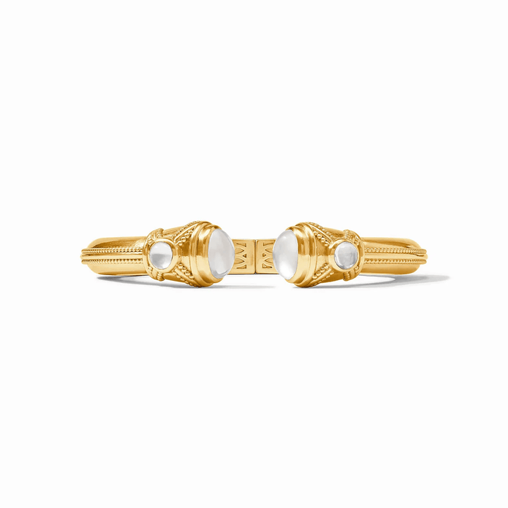 Julie Vos Cabochon Demi Cuff Gold Iridescent Clear Crystal - Lavish Boutique Accessories