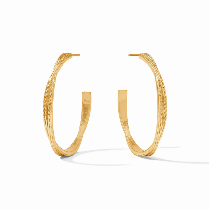 Julie Vos Cheval Twist Hoop Gold Large - Lavish Boutique Accessories