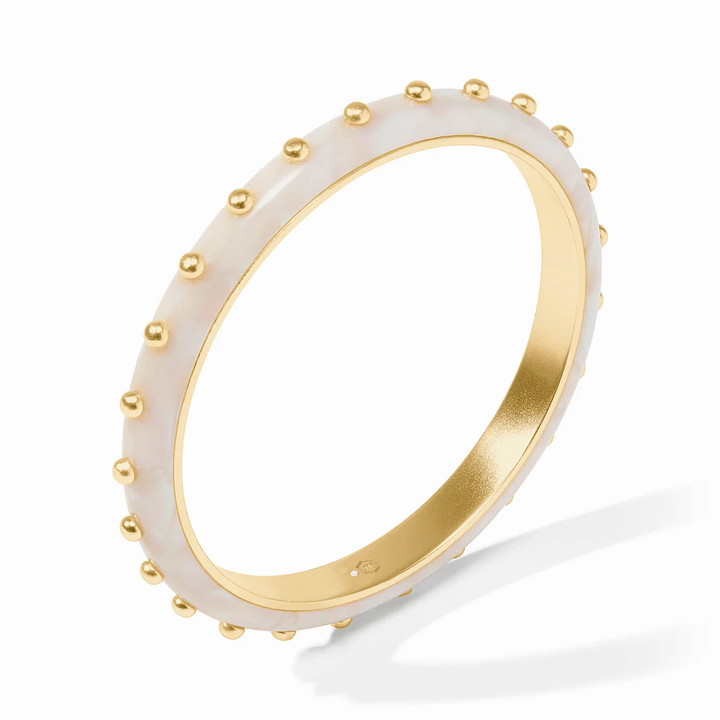 Small gold bangle set with alabaster stones