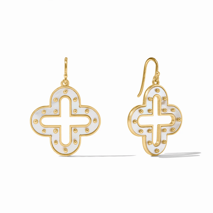 Mother of pearl earrings in gold settings