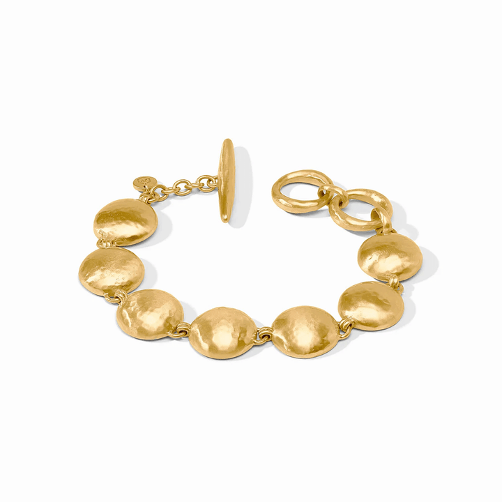 Gold bracelet with a textured band