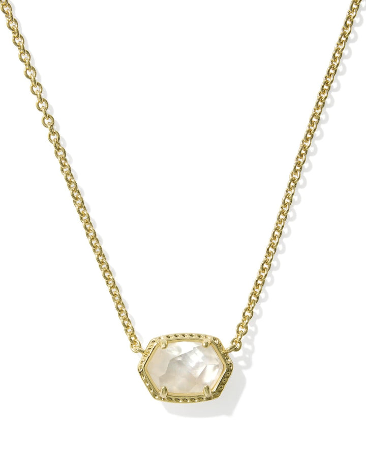Ivory mother of pearl pendant on a gold chain