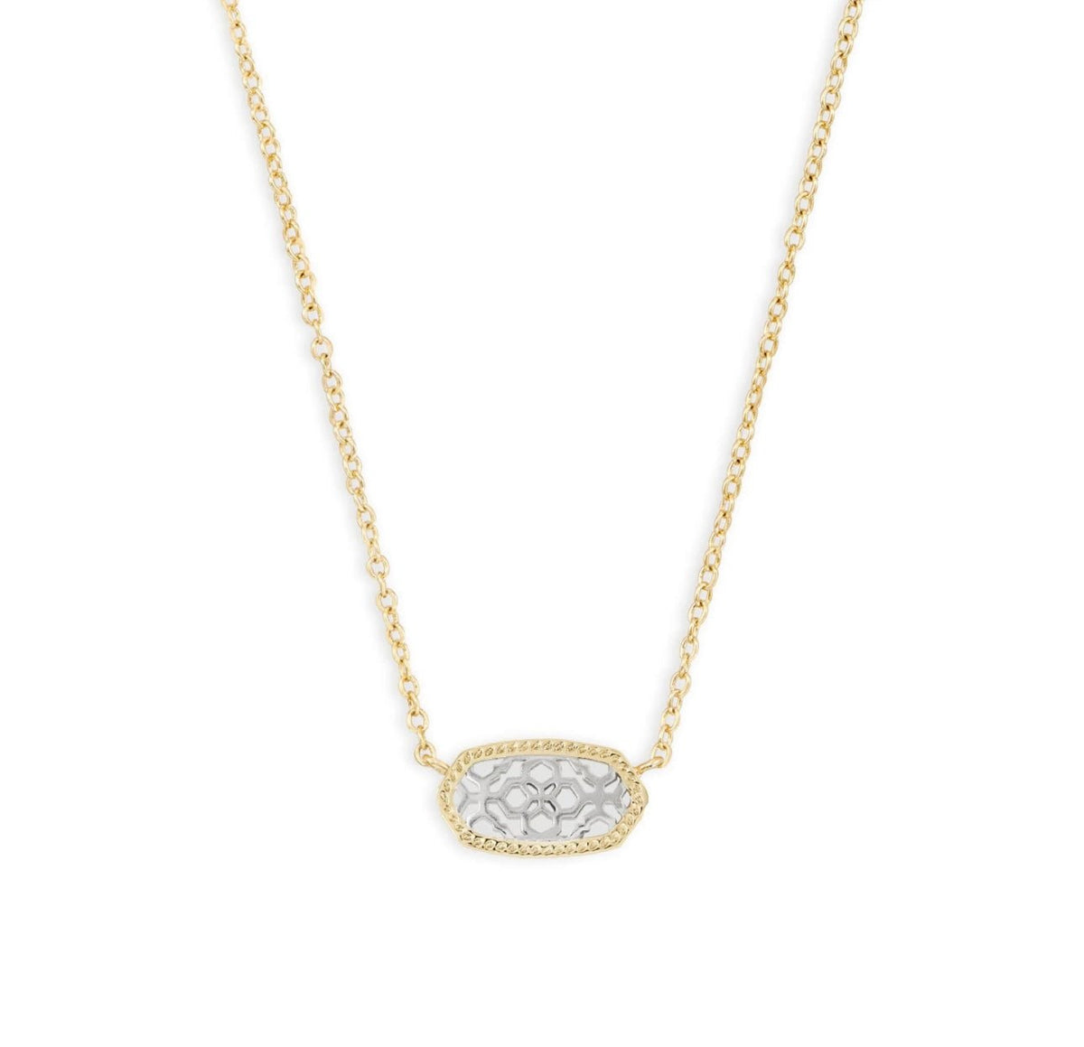 Gold chain necklace with a faceted pendant
