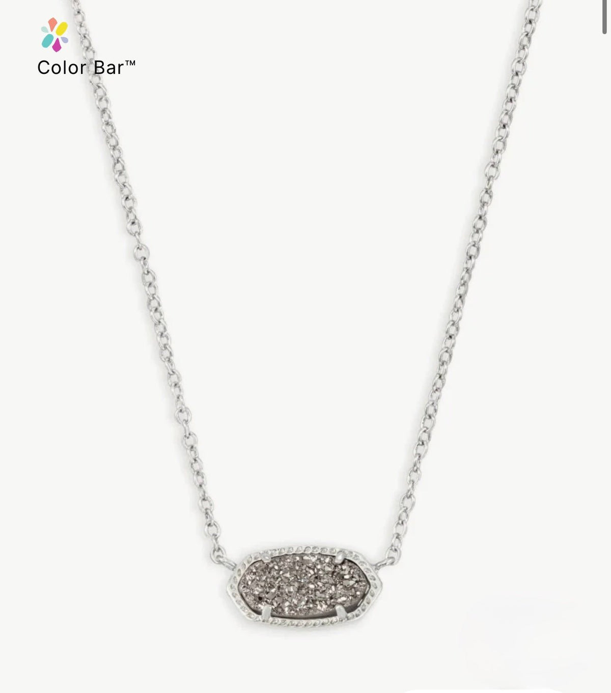 Druzy pendant on a silver-tone chain