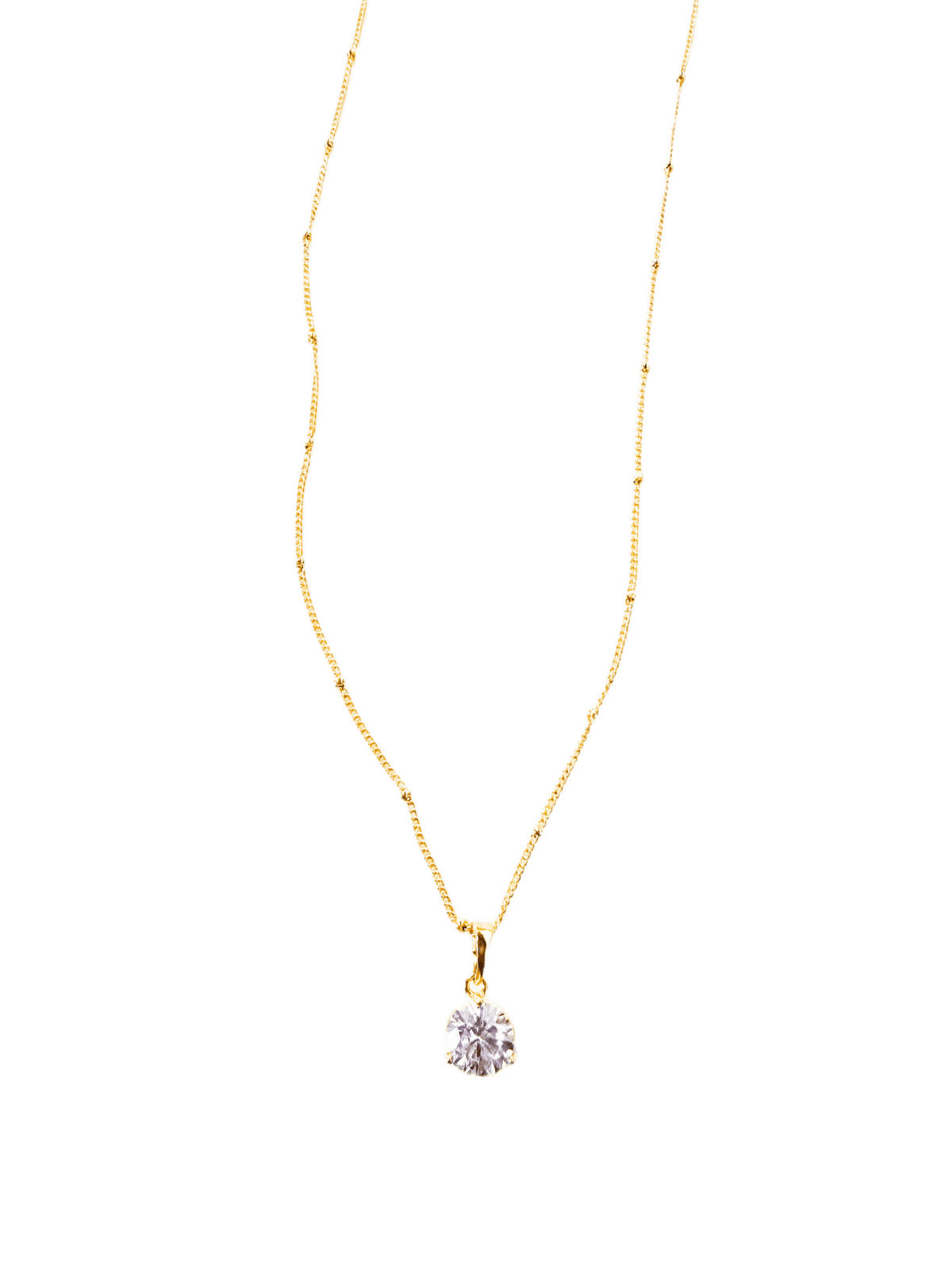 Silver diamond necklace on a fine chain