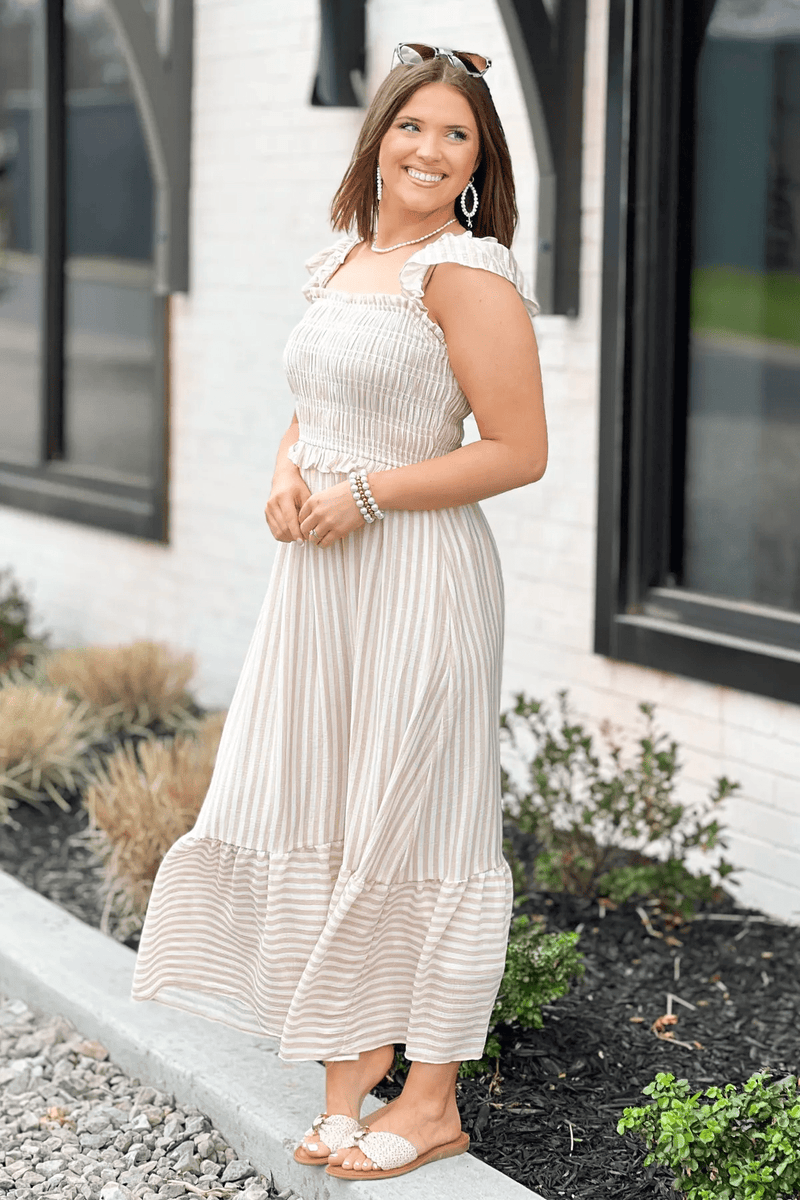 khaki dress dresses Plus Size Sunset Muse Midi %0D%0AYKK%20zipper%20(known%20as%20the%20most%20durable%20and%20reliable%20zippers%20manufactured%20today) Bustier A Line Midi Dress