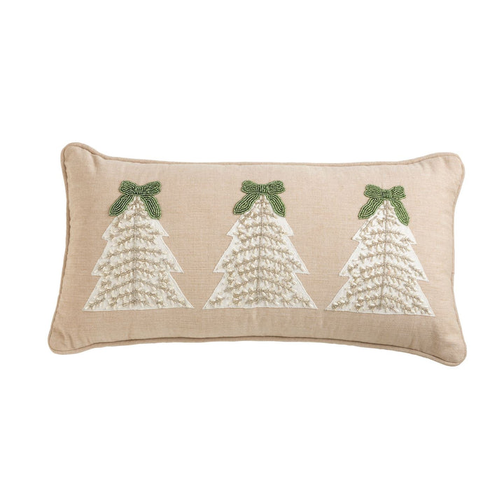 Lumbar Christmas Tree Bead Pillow, Natural - Lavish Boutique11-GIFTS