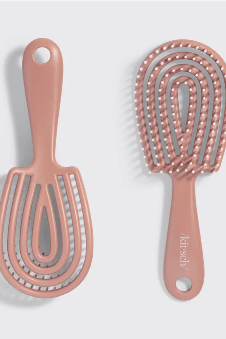 Mini detangling hair brush in terracotta