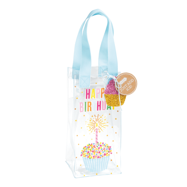 Insulated bottle chiller bag lettered Happy Birthday