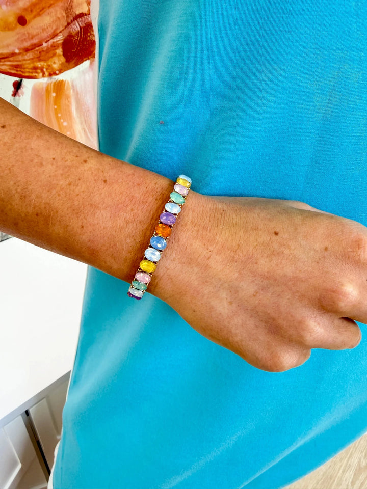 Multi Oval Stone Bracelet - Lavish Boutique08-ACCESSORIES