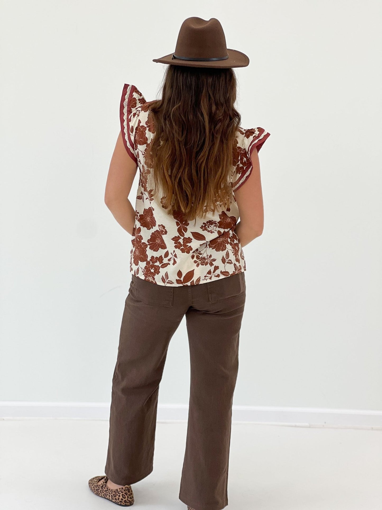 Oddi Floral Print Short Sleeve Blouse Top - Lavish Boutique01-TOPS