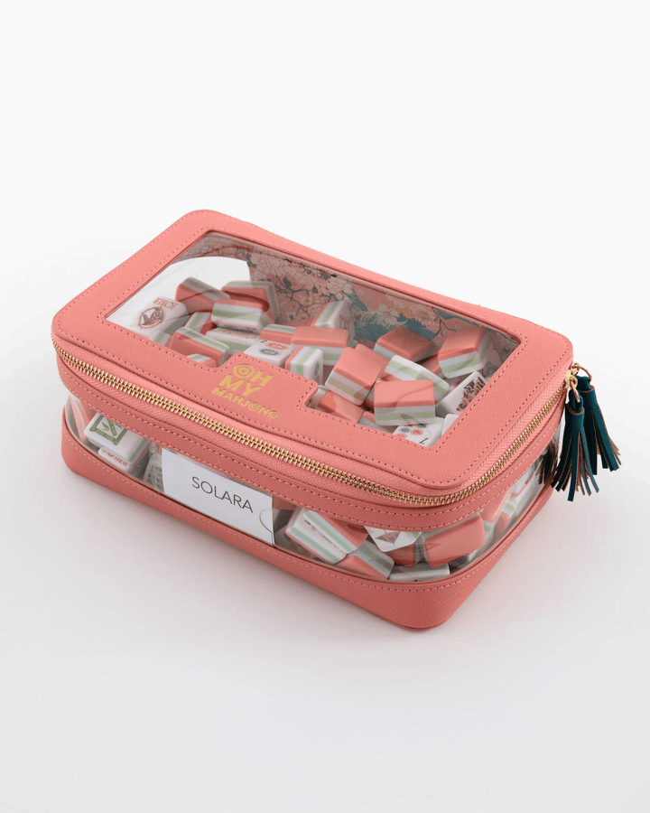 Coral bag for storing mahjong tiles