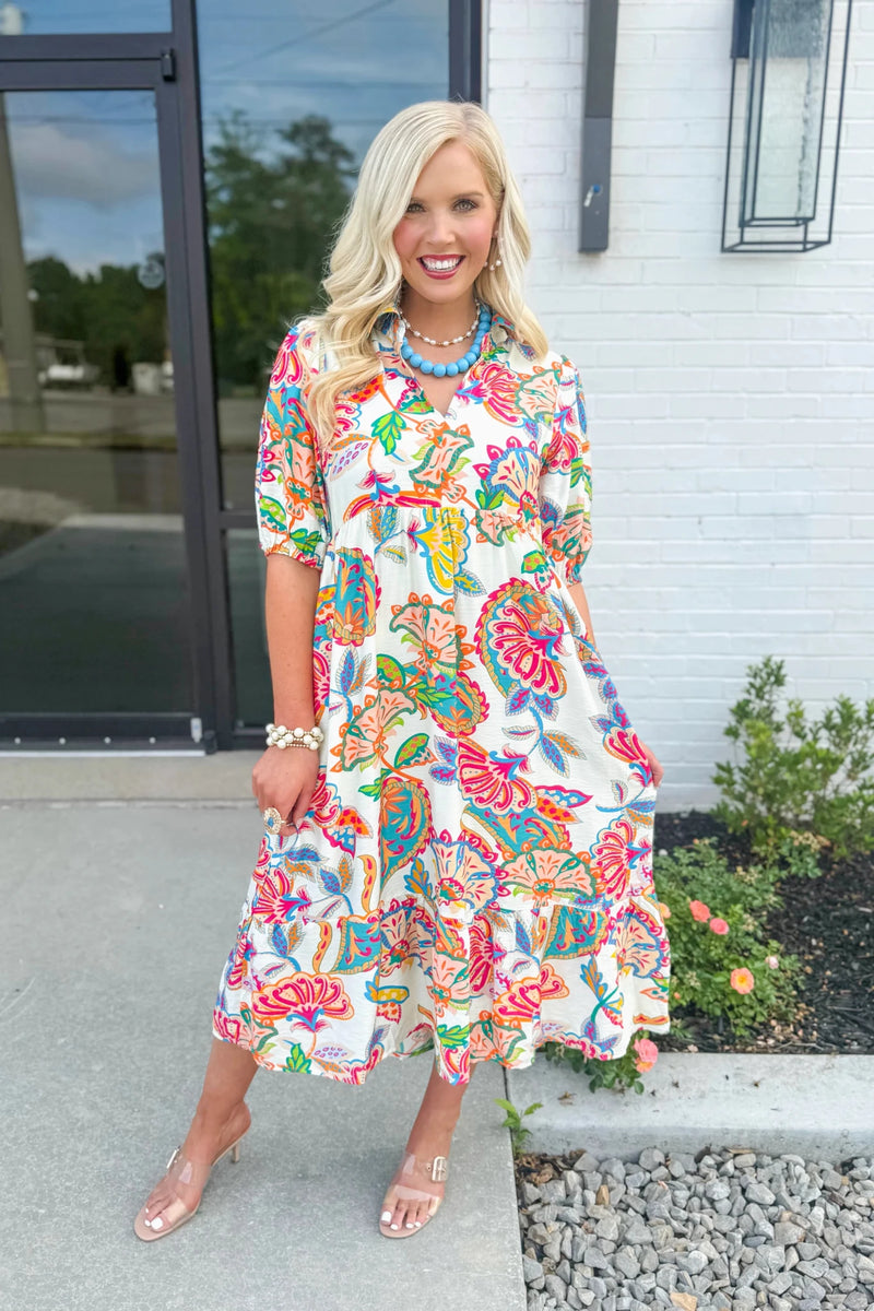 paisley midi dress Tiered | Affordable Boutique Dress for Women shop_easter Maternity Size:S making piece built around Women's Honey Babe Dress,