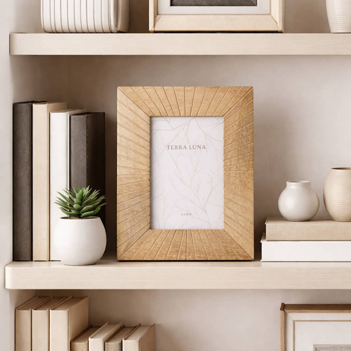 Picture Frame - Natural Wood Starburst 4x6 in. - Lavish Boutique11-GIFTS