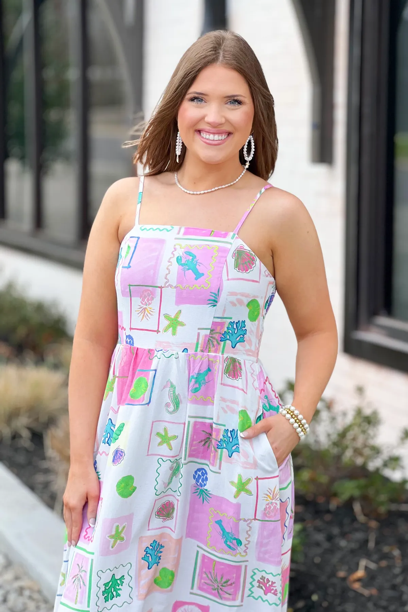 Sleeveless Printed Maxi Dress*FINAL SALE* Pink / Small